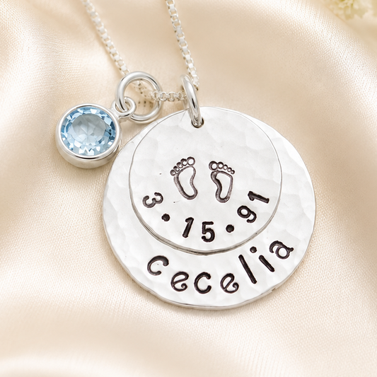 New Mommy Baby Feet Necklace