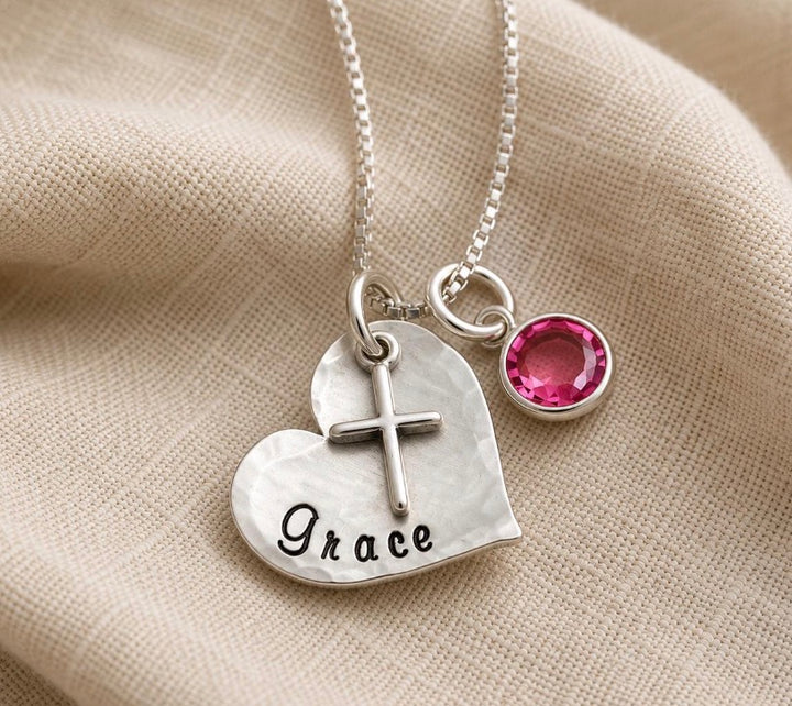Heart Confirmation Cross Necklace