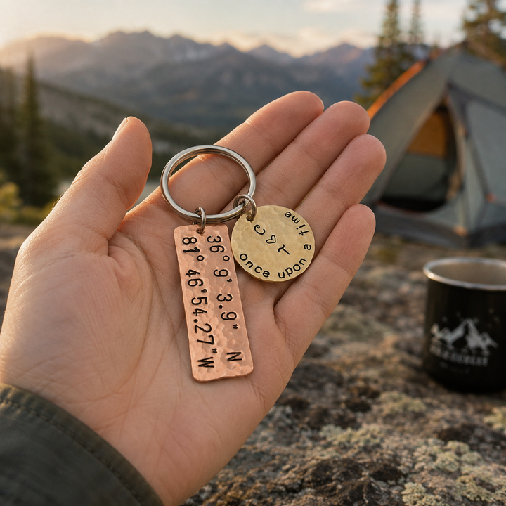 Latitude and Longitude Personalized Key Chain