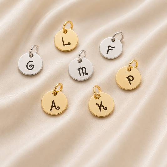 Tiny Initials in Gold and Silver to add on to a Necklace or Bracelet