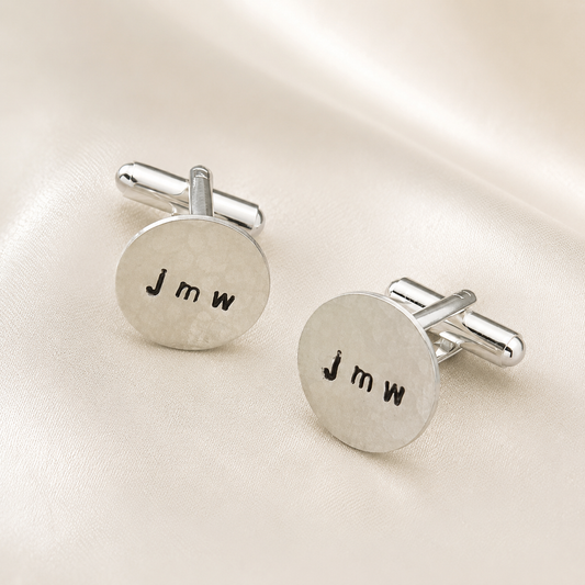 Men's Cuff Links Sterling Silver Personalized