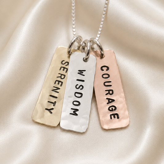 Serenity Prayer Necklace Mixed Metals