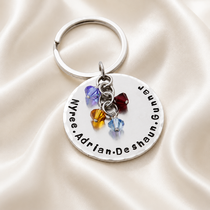 Family Key Chain with Birthstones