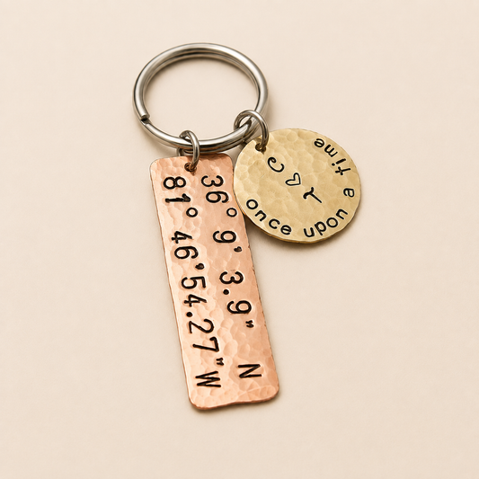 Latitude and Longitude Personalized Key Chain