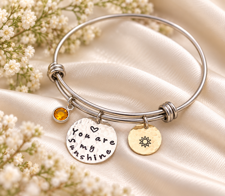 You Are My Sunshine Bangle Bracelet