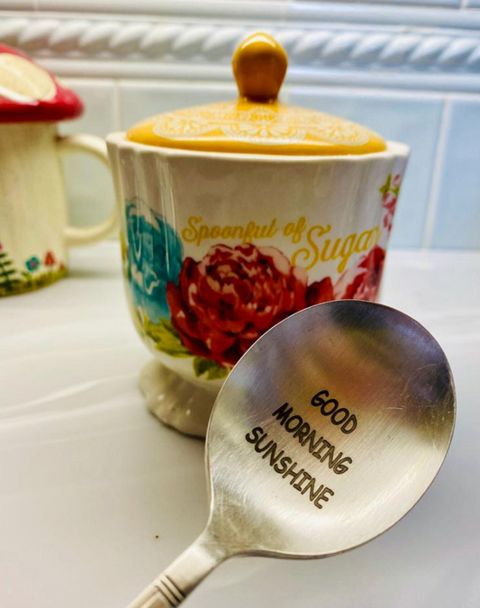 Personalized Funny Vintage Spoon: Engraved Coffee, Sugar, or Cereal Spoon