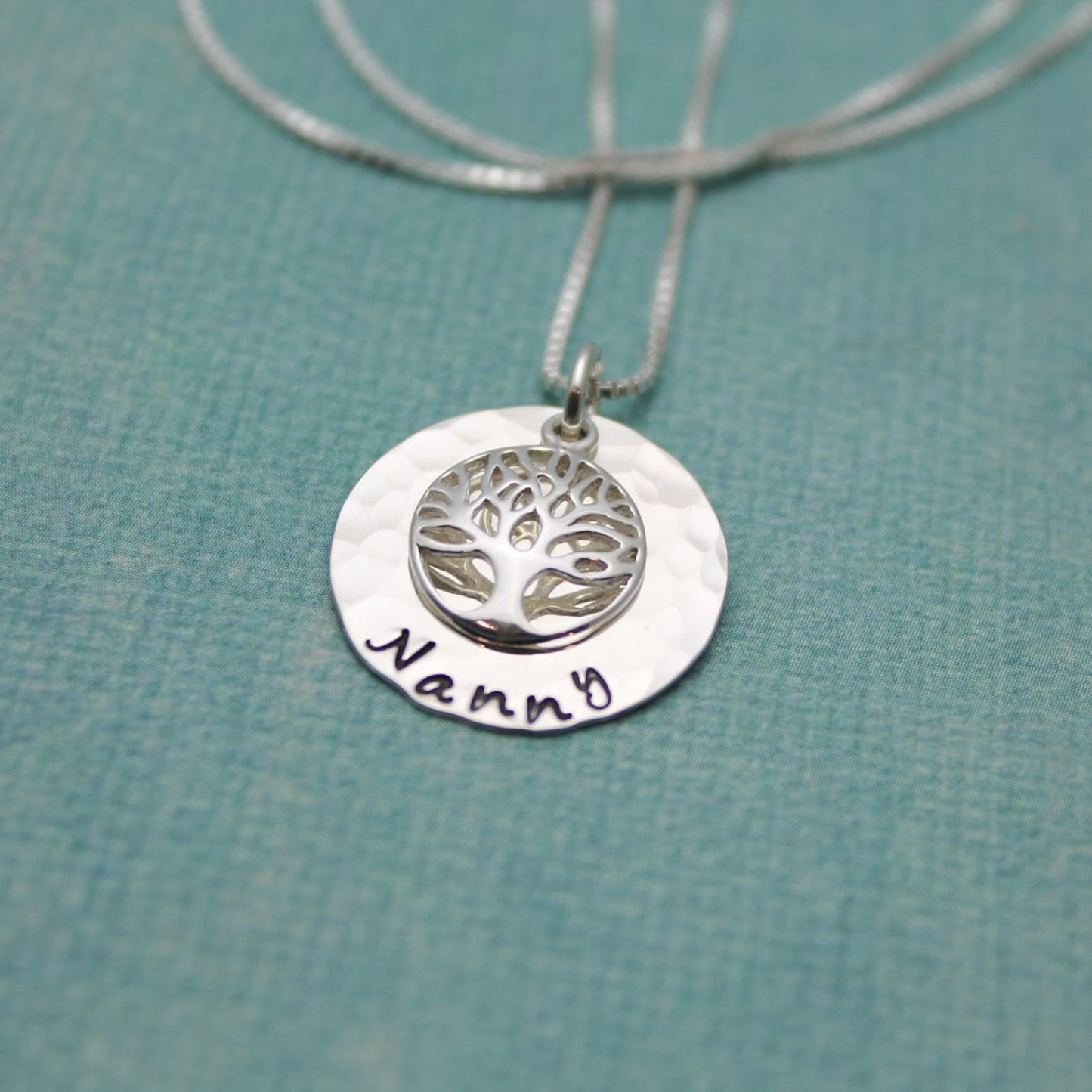 Grandmother Tree of Life Necklace with Birthstones Family Tree Grandma Necklace Mimi Gigi Nanny Nana Gift Personalized Hand Stamped Jewelry