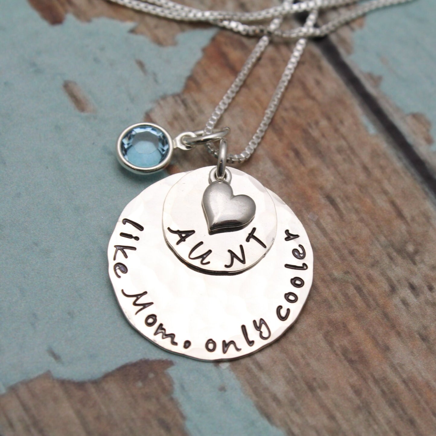 AUNT Necklace Aunt, Like Mom Only Cooler Necklace Aunt Gift Hand Stamped Personalized Necklace Aunt Gift Auntie Jewelry