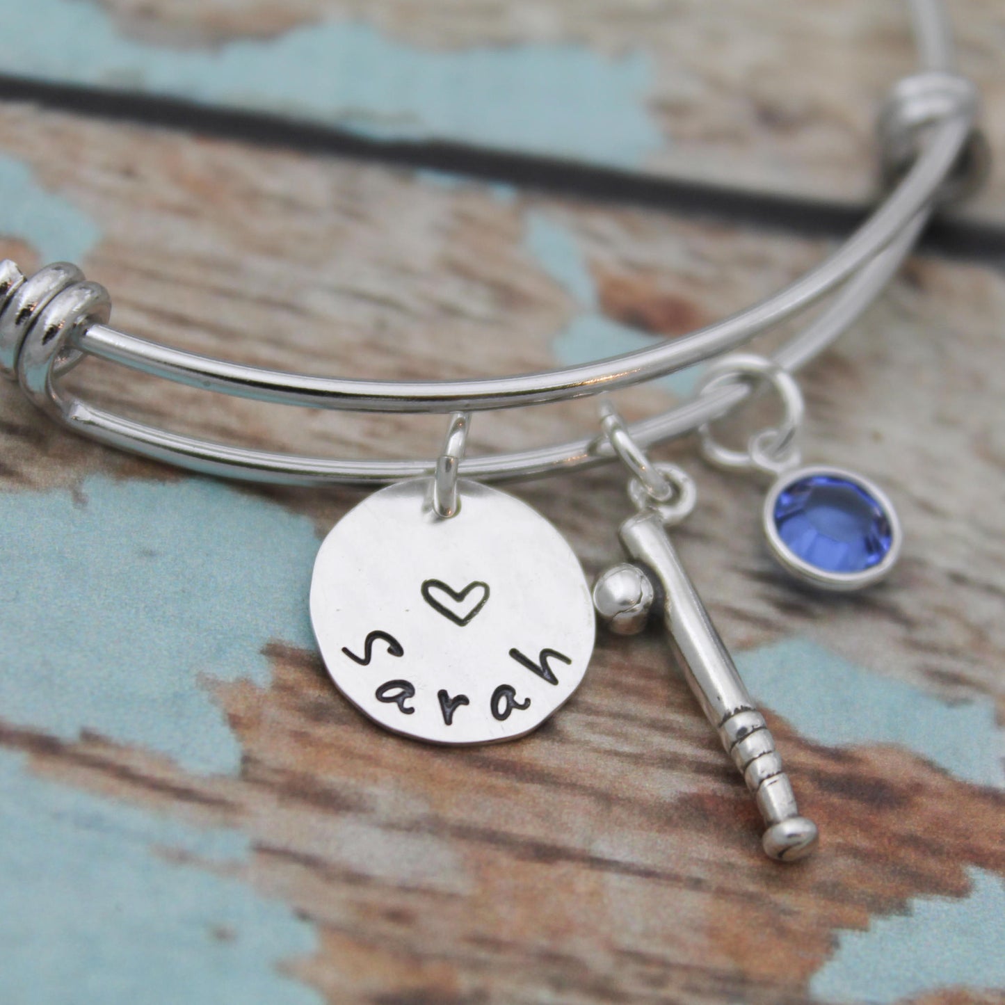 Personalized Softball Bangle, Softball Bracelet, Softball Team Jewelry, Softball Player Bangle, Senior Night Gift, Hand Stamped Jewelry