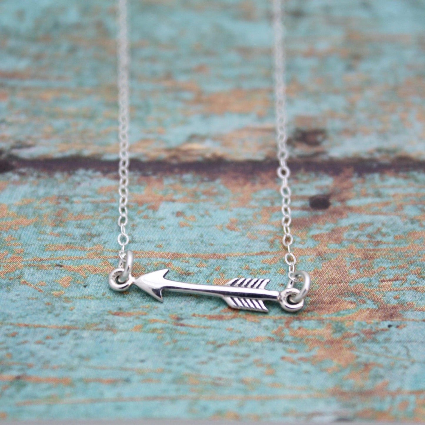 Horizontal Necklace Sterling Silver, Arrow Necklace, Sideway Cross Necklace, Angel Wing Necklace, Eternity Ring Necklace, Mountain Necklace