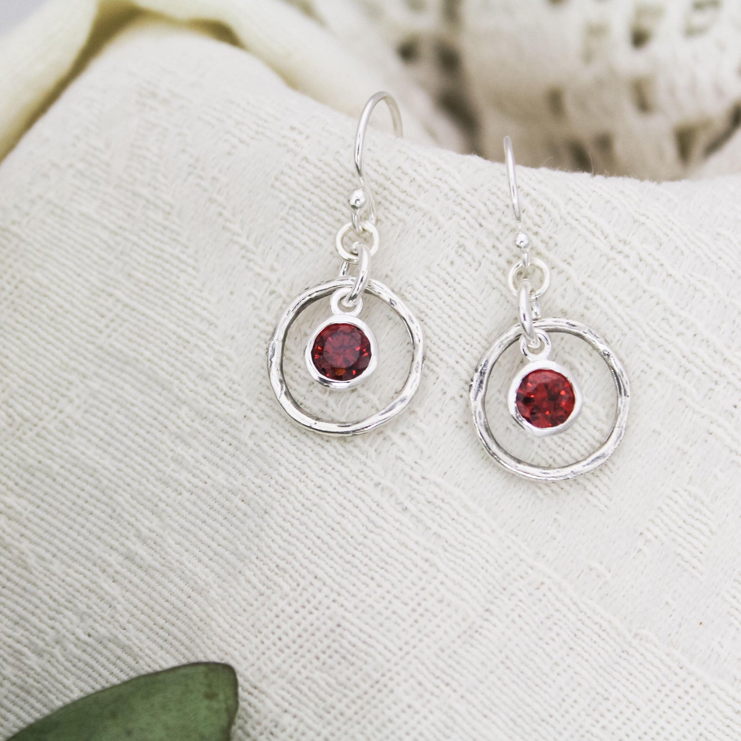 January Birthstone Earrings, Garnet Jewelry, January Birthday Gift, January Birthstone Jewelry, January Earrings, Sterling Silver Garnet