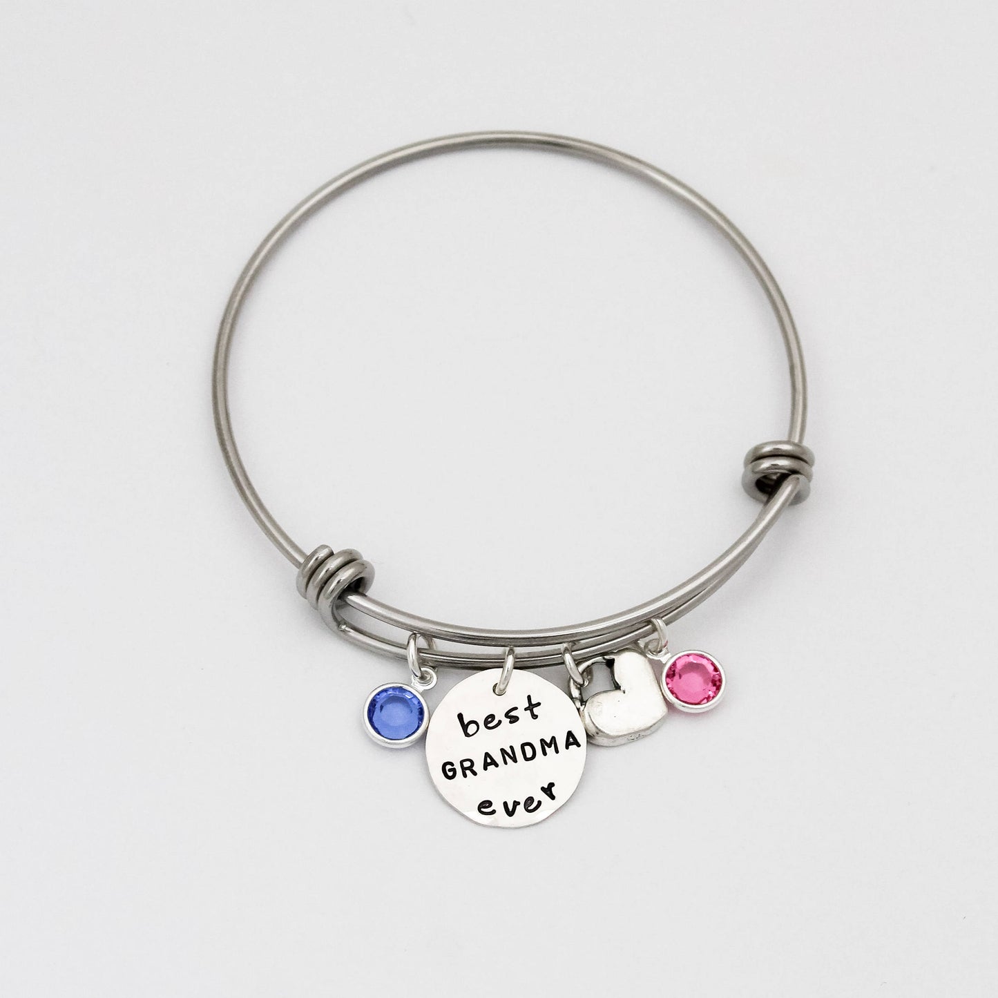 Personalized Best Grandma Ever Bracelet, Best Mom Ever Bangle, Grandmother Bracelet, Mother Bracelet, Mother's Day Gift,Hand Stamped Jewelry