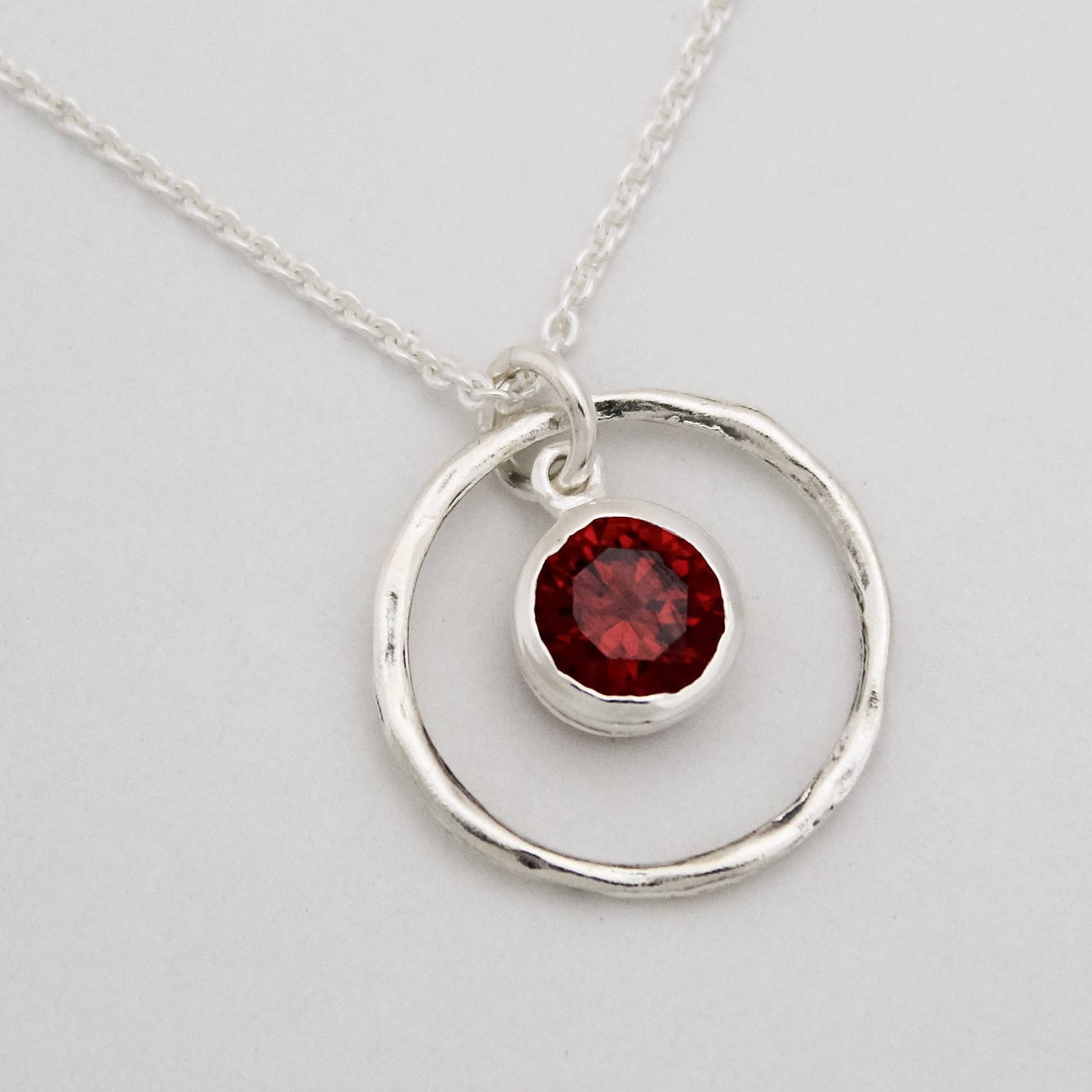 January Birthstone Necklace, Garnet Jewelry, January Birthday Gift, January Birthstone Jewelry, January Necklace, Sterling Silver Garnet