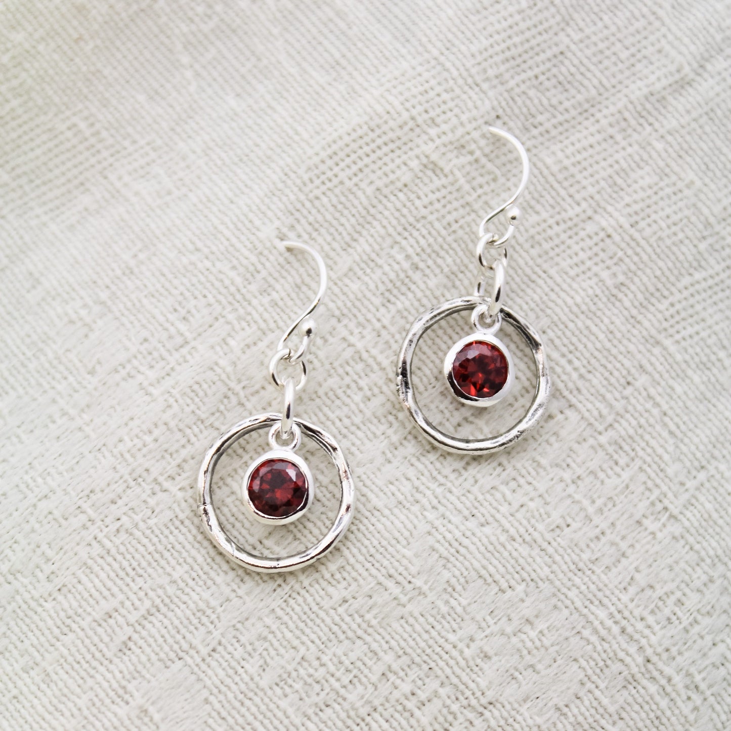 January Birthstone Earrings, Garnet Jewelry, January Birthday Gift, January Birthstone Jewelry, January Earrings, Sterling Silver Garnet