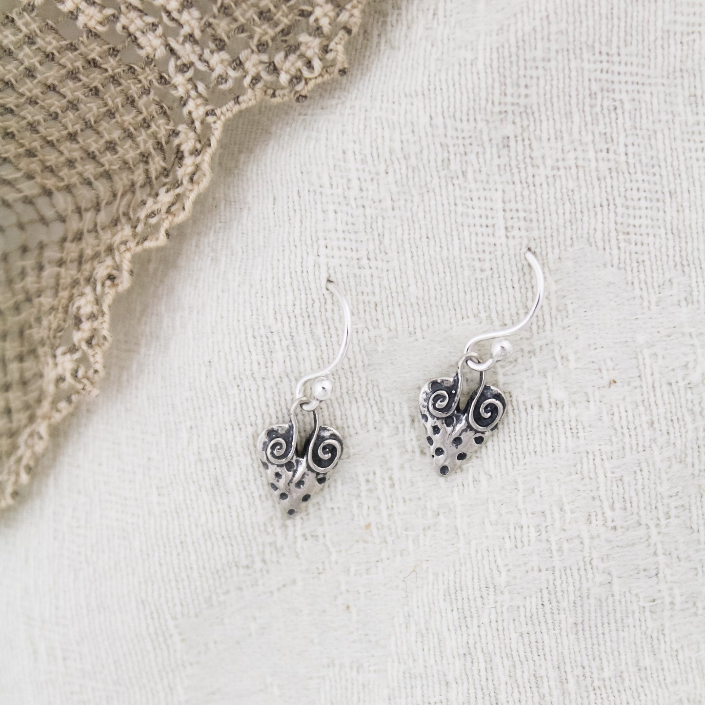 Cute Heart Earrings, Sterling Silver Heart Earrings, Valentine's Day Gift, Heart Jewelry, Gifts for Her