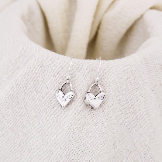 Cute Heart Earrings, Sterling Silver Heart Earrings, Valentine's Day Gift, Heart Jewelry, Gifts for Her
