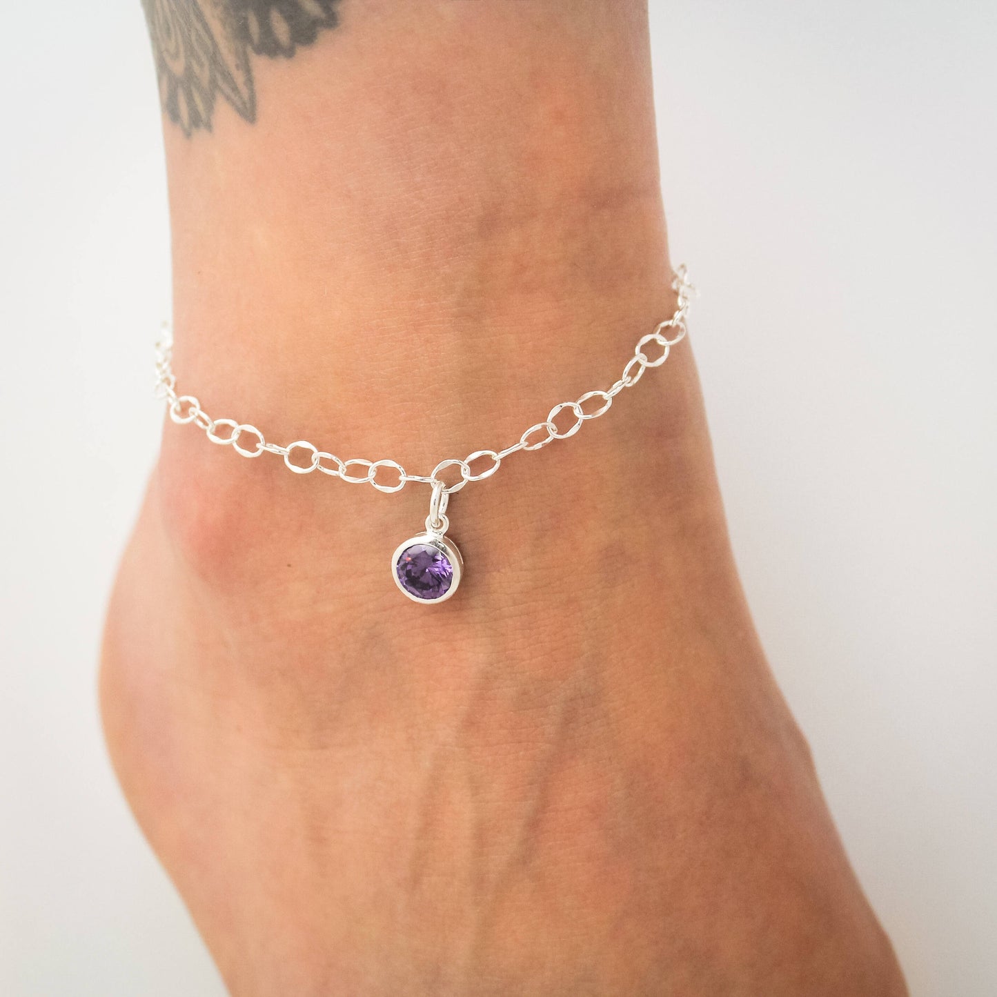 Personalized Birthstone Anklet, Crystal Birthstone Anklet, Mom Anklet with Children's Birthstones, Mother's Anklet, Mother's Day Gift