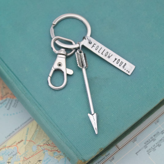 Follow Your Arrow Key Chain, Arrow Keychain, Graduation Gift, Motivational Gift, Graduate Gift, Hand Stamped Personalized Jewelry