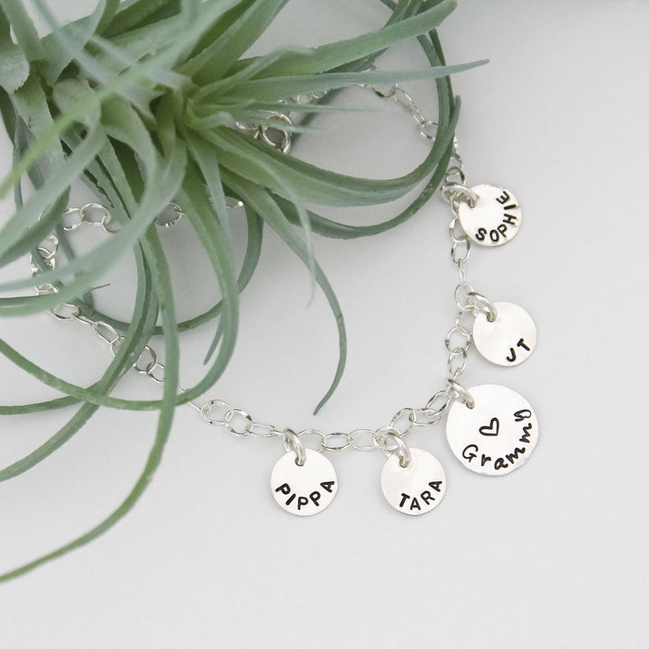 Personalized Anklet, Custom Anklet, Mom Mommy Grandma Anklet, Mother's Day Gift, Gifts for Her, .925 Hand Stamped Personalized Jewelry