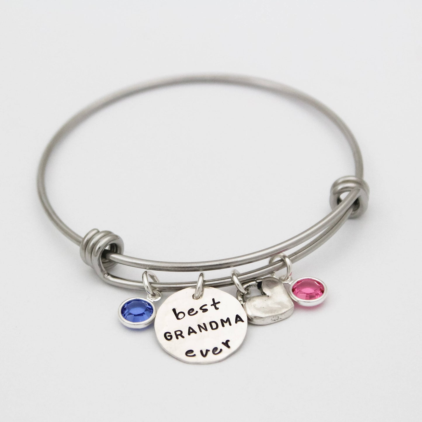 Personalized Best Grandma Ever Bracelet, Best Mom Ever Bangle, Grandmother Bracelet, Mother Bracelet, Mother's Day Gift,Hand Stamped Jewelry