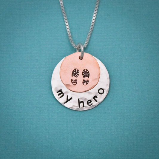 My Hero Necklace, My Hero Military Jewelry, My Hero Jewelry, Military Wife Necklace, Personalize Military Necklace, Military Mom Gift