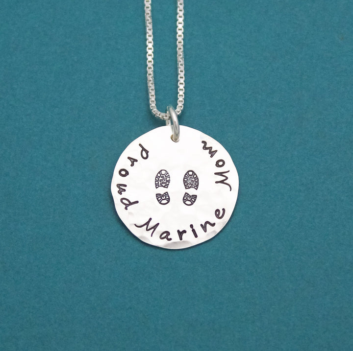 Proud Marine Mom Necklace, Marine Mom Jewelry, Marine Mom Gift, Marines Wife Jewelry, Marine Deployment, Personalized Marine Mom Necklace
