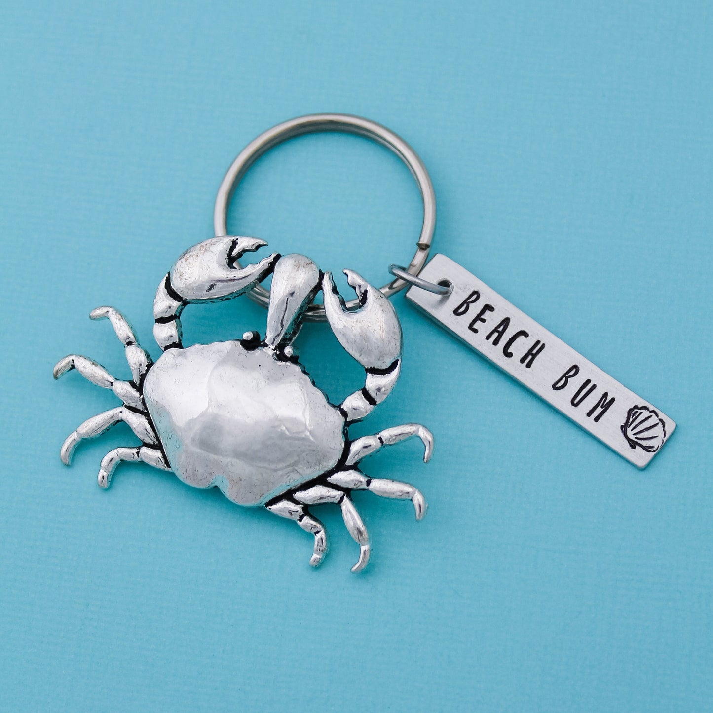 Mermaid Keychain, Sand Dollar Keychain, Starfish Keychain, Crab Key Chain, Sea Horse Key Chain, Beach Lover Gifts, Personalized Hand Stamped