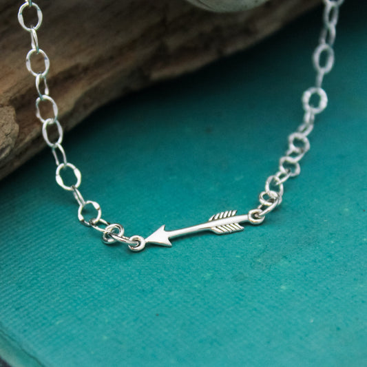 Arrow Anklet, Follow Your Arrow Anklet, Birthday Gift, Arrow Jewelry, Sterling Silver Anklet, Gifts for Her, Summer Cruise Jewelry