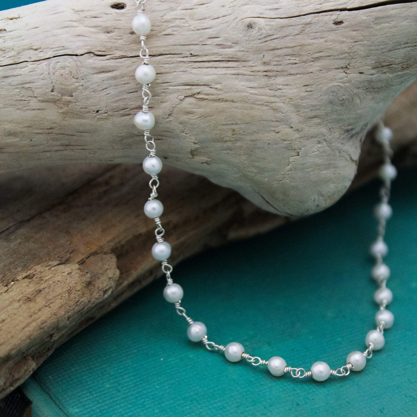 Pearl Chain Anklet, June Birthday Gift, Birthstone Jewelry, Pearl Jewelry, Sterling Silver Anklet, Gifts for Her, Summer Cruise Jewelry