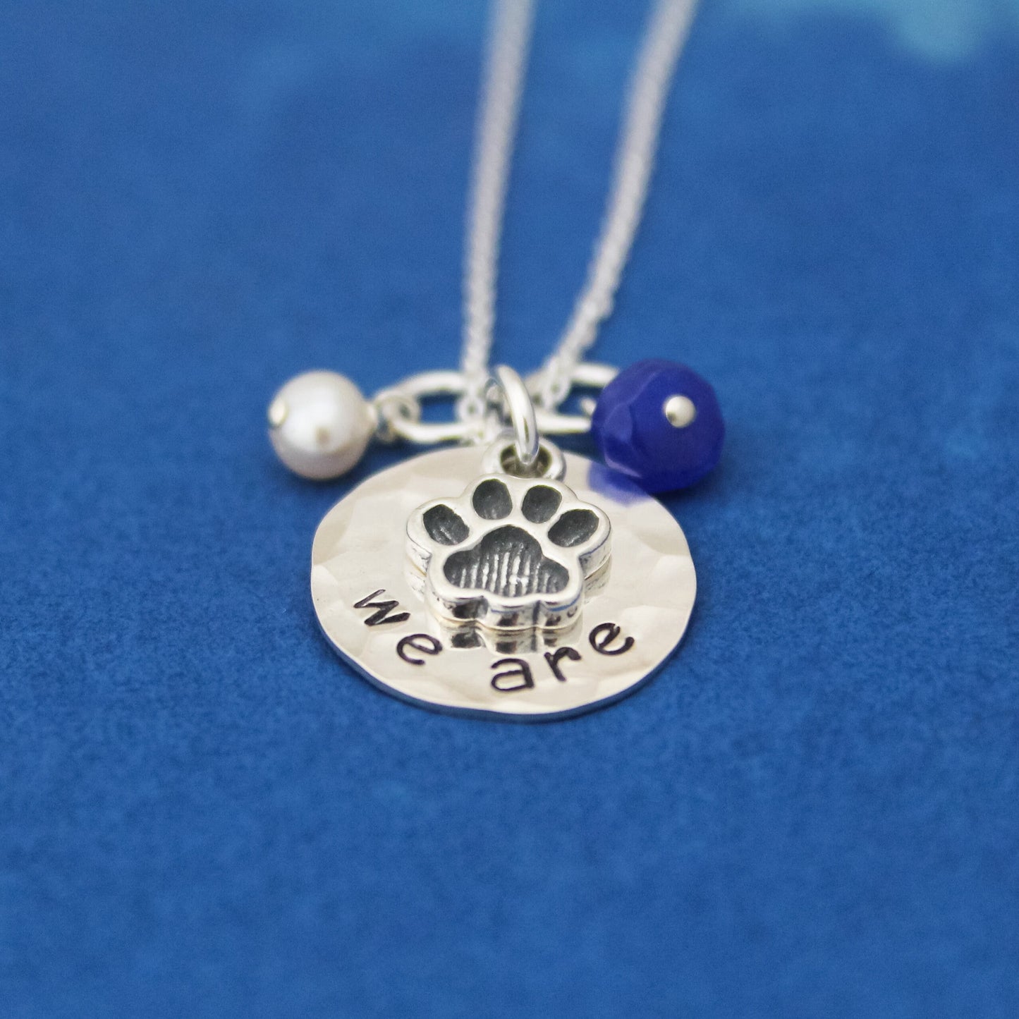 We Are Necklace, Penn State Necklace, Nittany Lions Gift, PSU Grad Gift, Graduation Gift for Penn State, Hand Stamped Jewelry