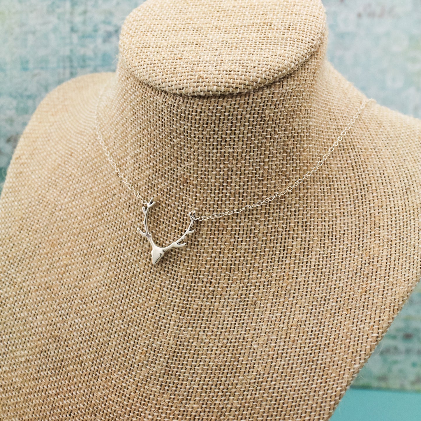 Oh Deer Antler Bar Necklace in Sterling Silver