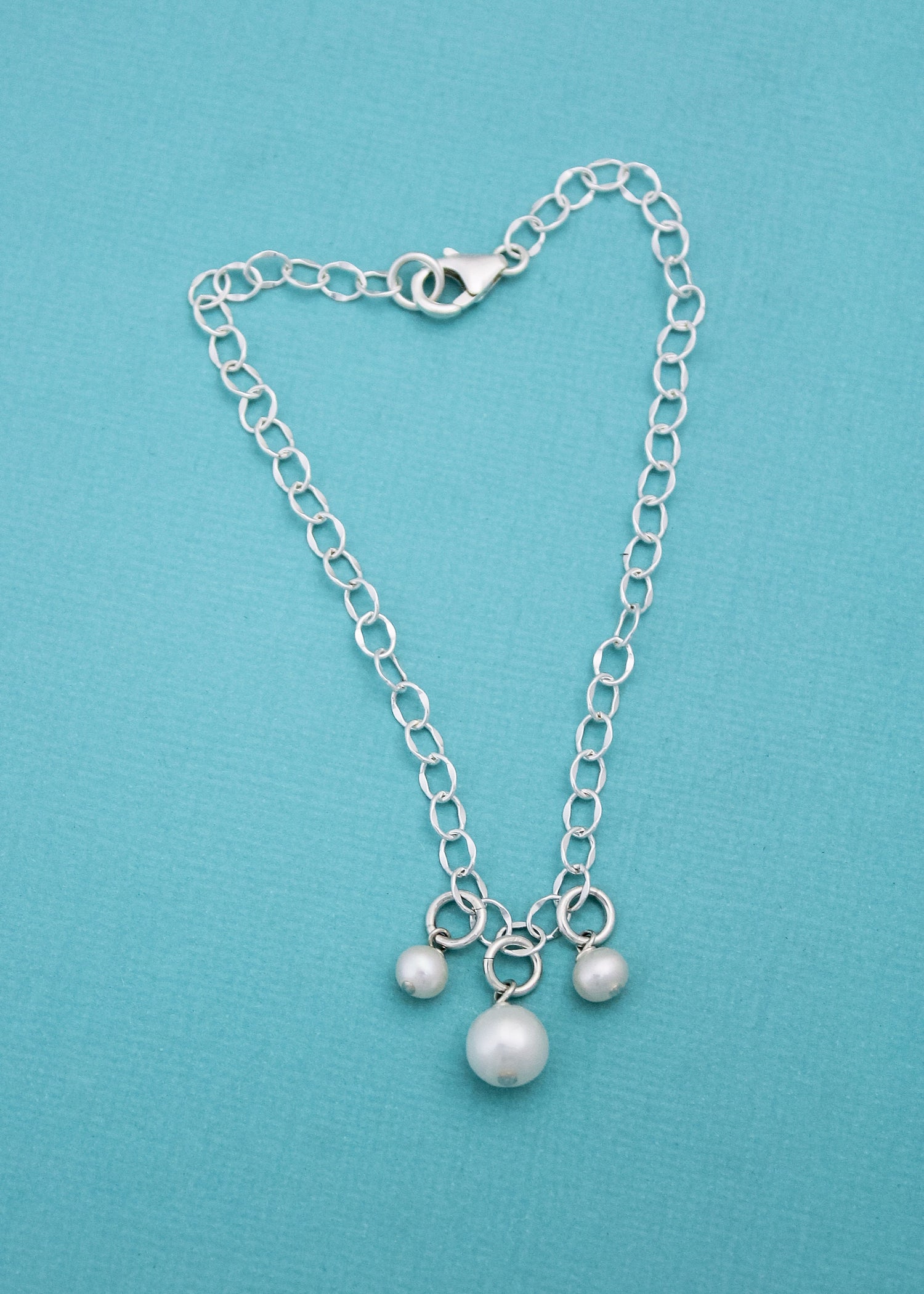 Pearl Drop Anklet, June Birthday Gift, Birthstone Jewelry, Pearl Jewelry, Sterling Silver Anklet, Gifts for Her, Summer Cruise Jewelry