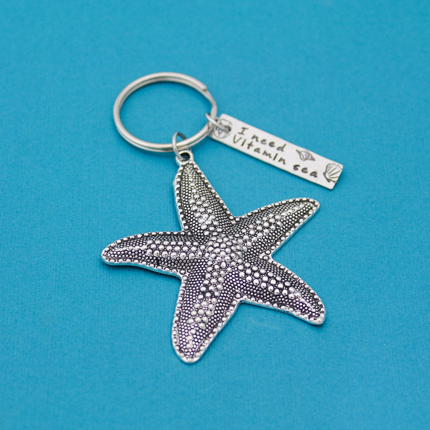 Mermaid Keychain, Sand Dollar Keychain, Starfish Keychain, Crab Key Chain, Sea Horse Key Chain, Beach Lover Gifts, Personalized Hand Stamped