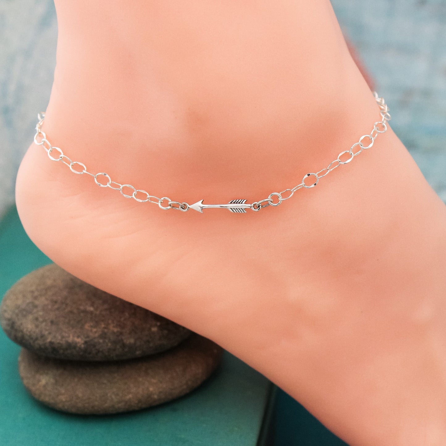 Arrow Anklet, Follow Your Arrow Anklet, Birthday Gift, Arrow Jewelry, Sterling Silver Anklet, Gifts for Her, Summer Cruise Jewelry