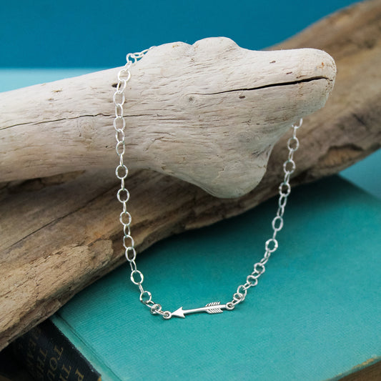 Arrow Anklet, Follow Your Arrow Anklet, Birthday Gift, Arrow Jewelry, Sterling Silver Anklet, Gifts for Her, Summer Cruise Jewelry