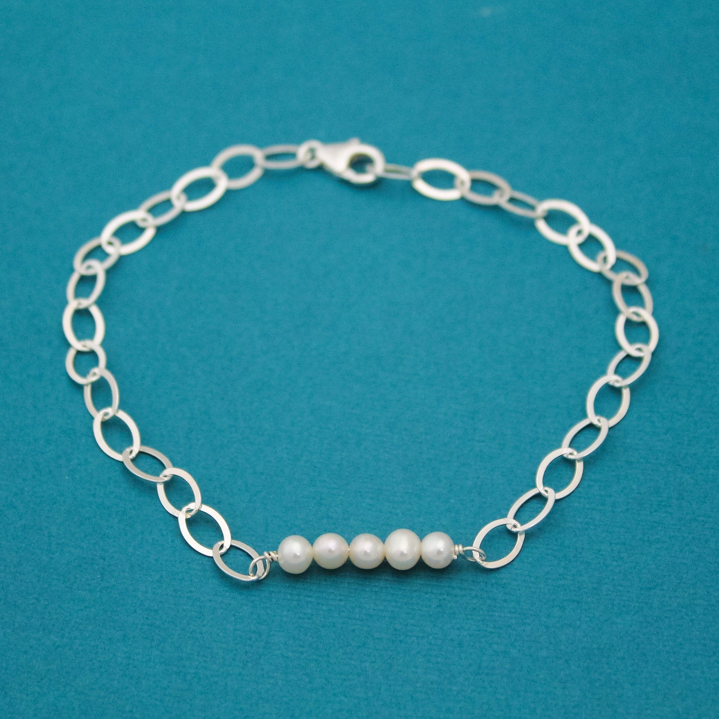 Pearl Bar Anklet, June Birthday Gift, Birthstone Jewelry, Pearl Jewelry, Sterling Silver Anklet, Gifts for Her, Summer Cruise Jewelry