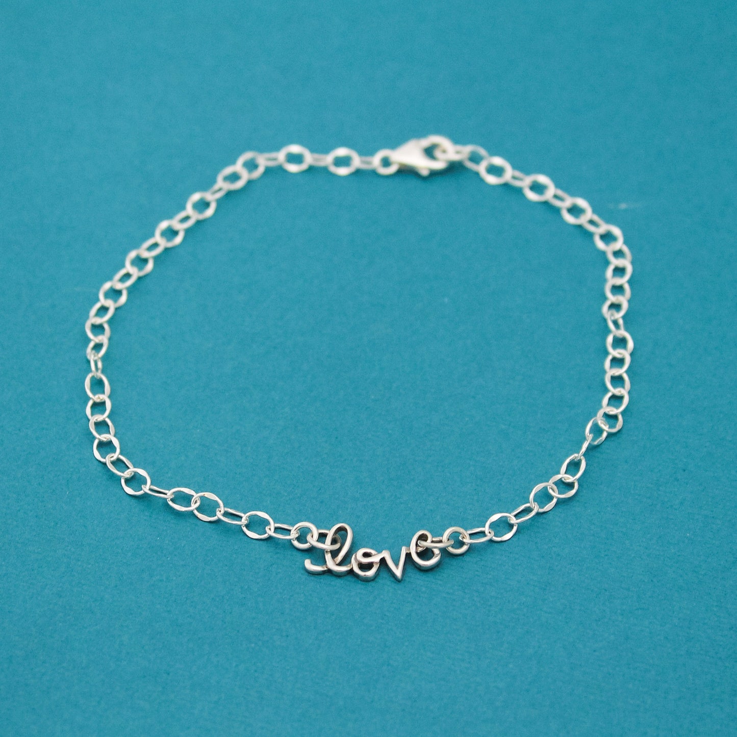 Love Anklet, Anniversary Gift, Love Charm anklet Jewelry, Love Jewelry, Sterling Silver Anklet, Gifts for Her, Summer Cruise Jewelry