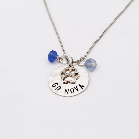 Villanova University Necklace, Go Nova Jewelry, Villanova Wildcats Necklace, Going Away College Gift, Villanova Grad Gift, Go Nova Necklace