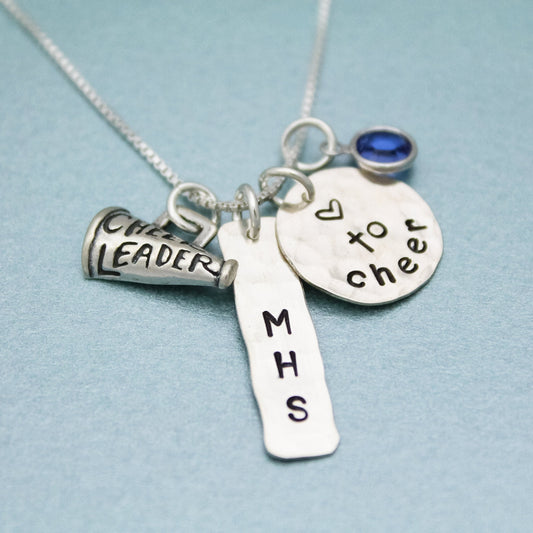 Personalized Cheerleading Necklace, Gifts for Cheerleaders, Cheer Mom Jewelry, Love to Cheer Necklace, Cheerleader Gift, Pepsquad Gift