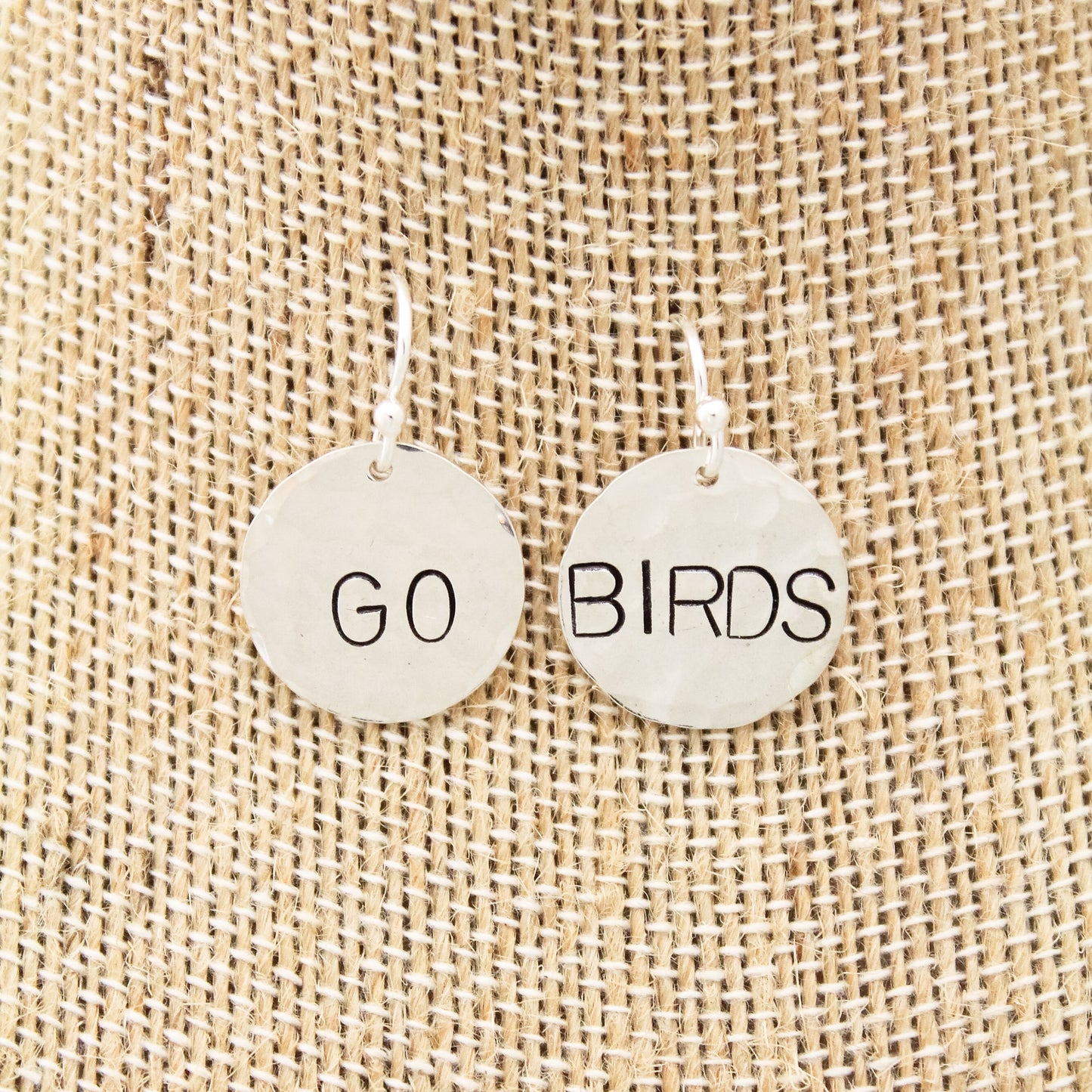 GO BIRDS Eagles Football Earrings in Sterling Silver, Game Day Eagles Jewelry, Philadelphia Eagles Earrings, Gifts for Her, Football Jewelry