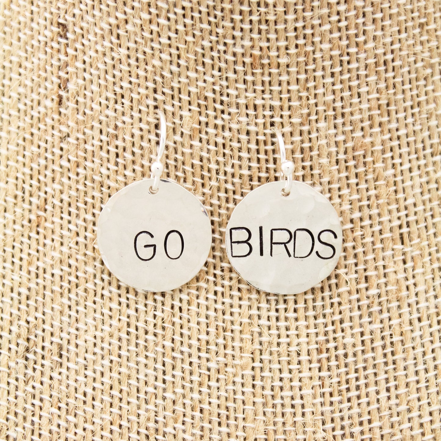 GO BIRDS Eagles Football Earrings in Sterling Silver, Game Day Eagles Jewelry, Philadelphia Eagles Earrings, Gifts for Her, Football Jewelry