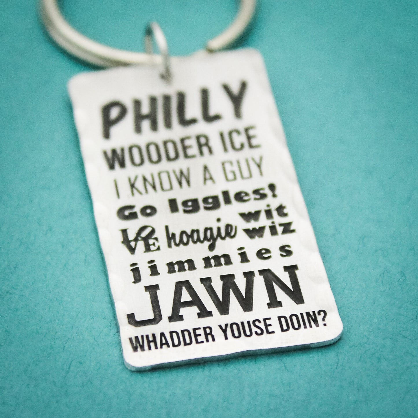 Philly Jawn Keychain, Philadelphia Keychain, Philly Slang Key Chain, Philly Key Fob, Philadelphia Words, Wooder Ice, Go Iggles!