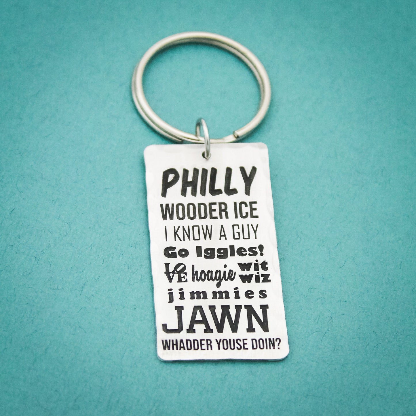 Philly Jawn Keychain, Philadelphia Keychain, Philly Slang Key Chain, Philly Key Fob, Philadelphia Words, Wooder Ice, Go Iggles!