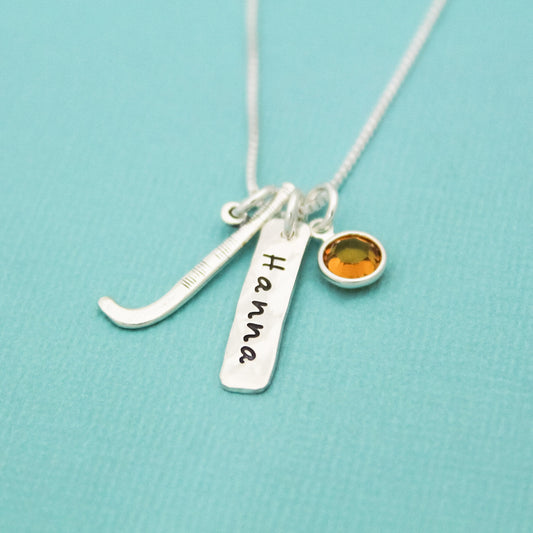 Personalized Field Hockey Necklace, Custom Sport Jewelry, Choose Your Sport Necklace, Field Hockey Team Gift Necklace, Hand Stamped Necklace