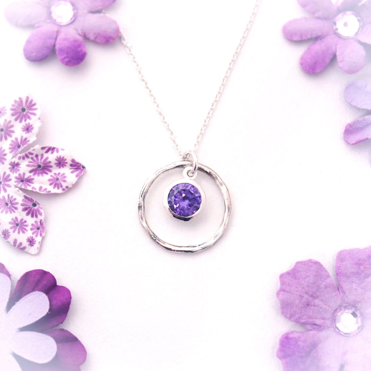 February Birthstone Necklace, Amethyst Jewelry, February Birthday Gift, February Birthstone Jewelry, February Necklace, Sterling Silver