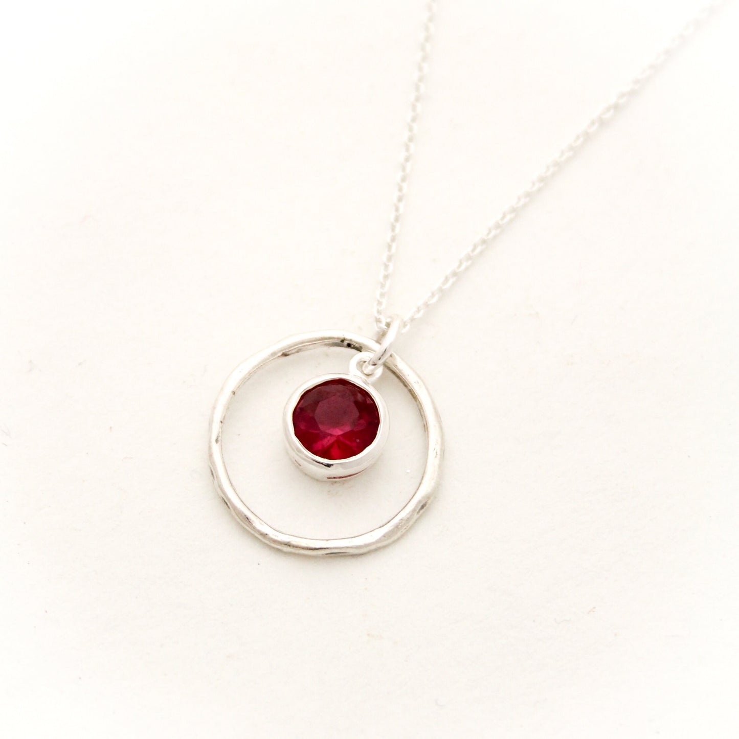 July Birthstone Necklace, July Ruby Jewelry, July Birthday Gift, July Birthstone Jewelry, July Ruby Necklace, Sterling Silver Ruby Jewelry