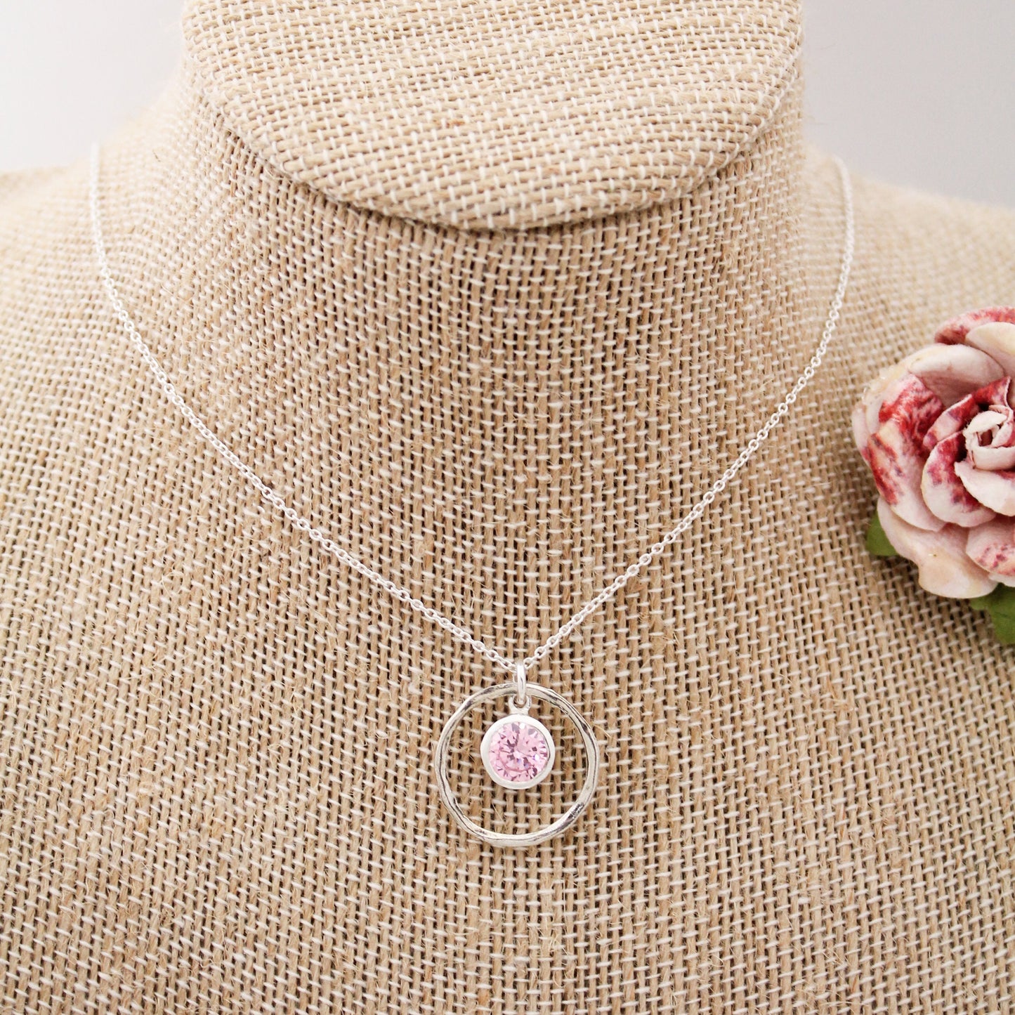 October Birthstone Necklace, October Pink Tourmaline Jewelry, October Birthday Gift, October Birthstone Jewelry, Sterling Silver Necklace