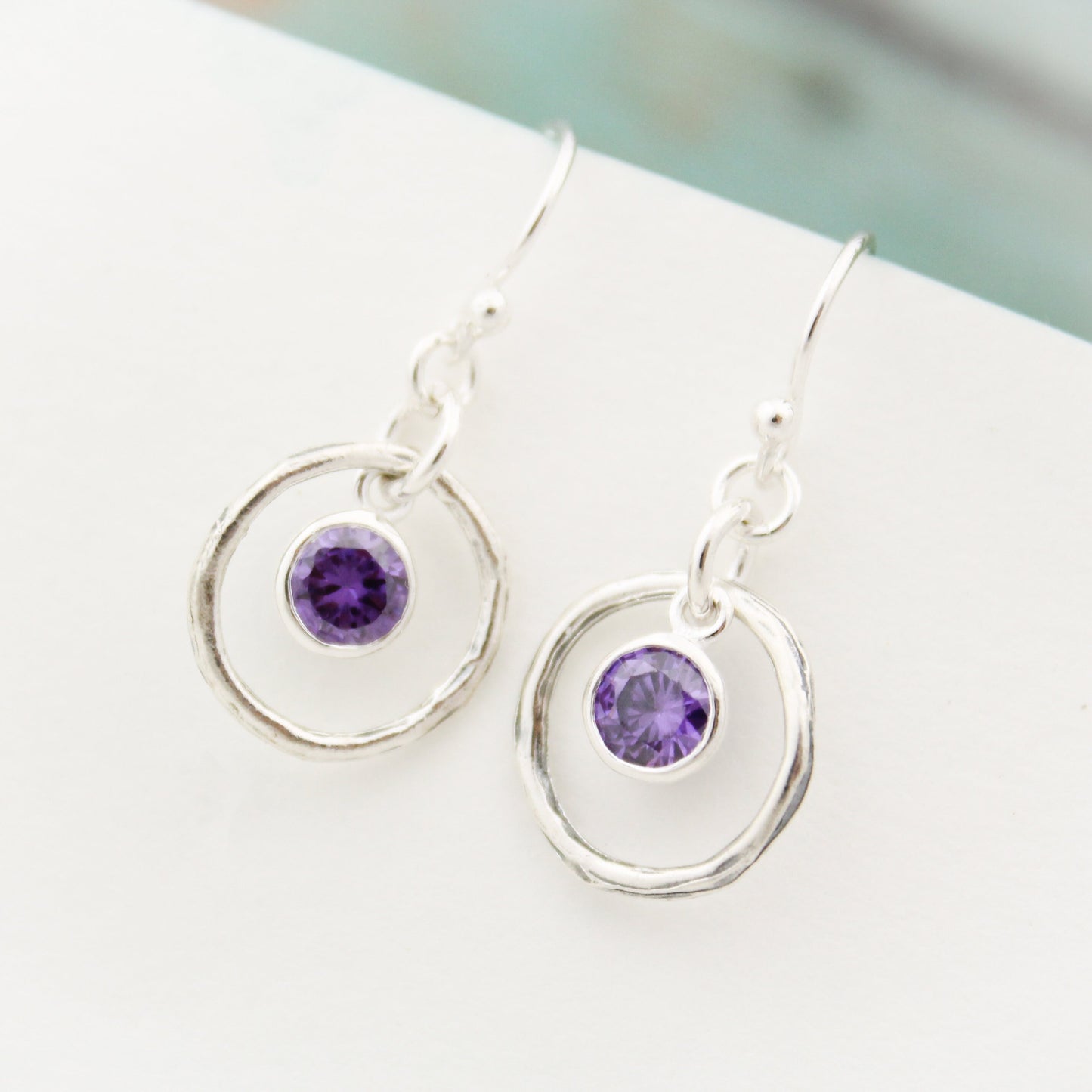 February Birthstone Earrings, Amethyst Jewelry, February Birthday Gift, February Birthstone Jewelry, February Earrings, Sterling Silver