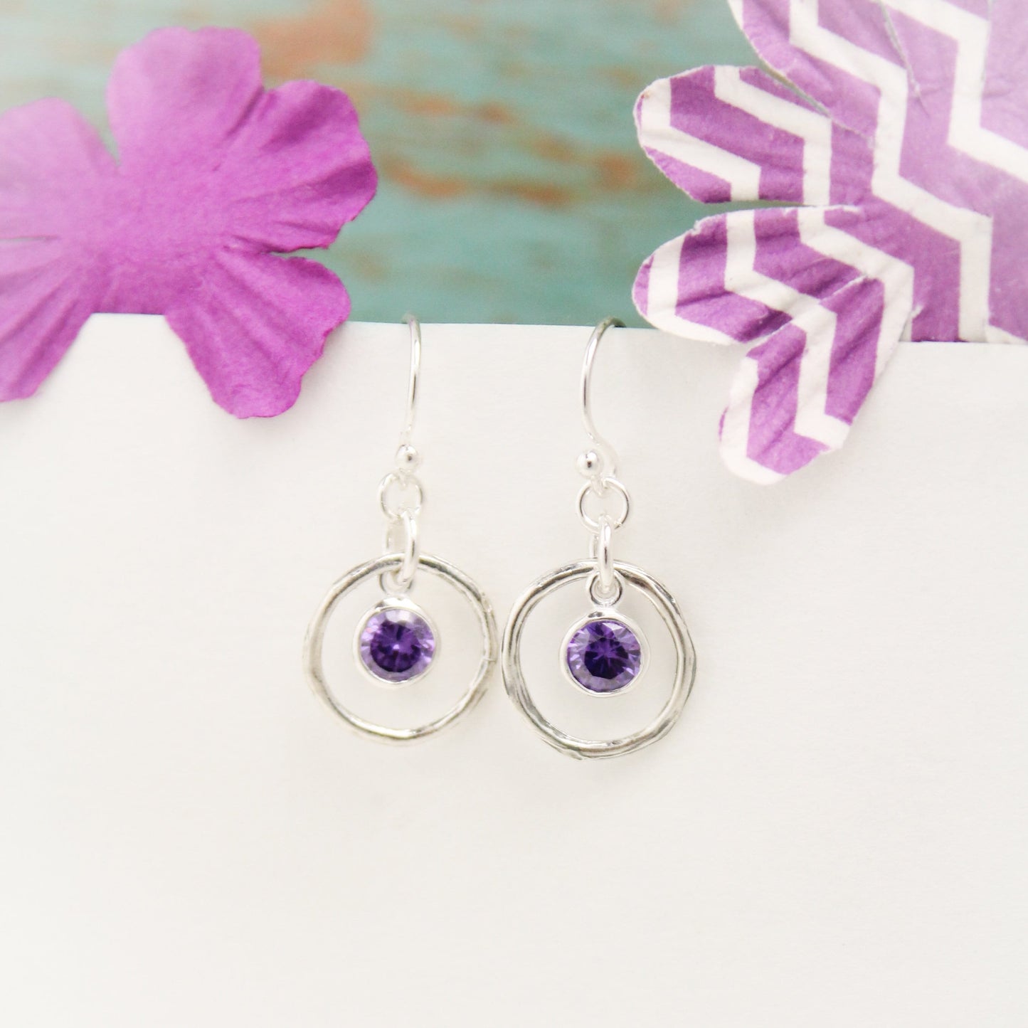 February Birthstone Earrings, Amethyst Jewelry, February Birthday Gift, February Birthstone Jewelry, February Earrings, Sterling Silver