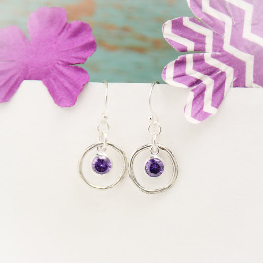 February Birthstone Earrings, Amethyst Jewelry, February Birthday Gift, February Birthstone Jewelry, February Earrings, Sterling Silver